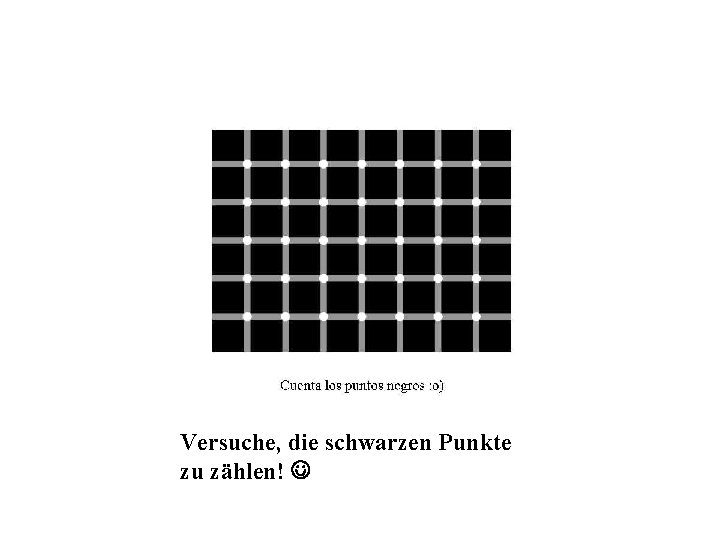 Versuche, die schwarzen Punkte zu zählen! 