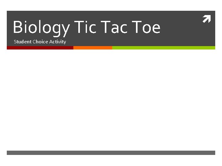 Biology Tic Tac Toe Student Choice Activity 