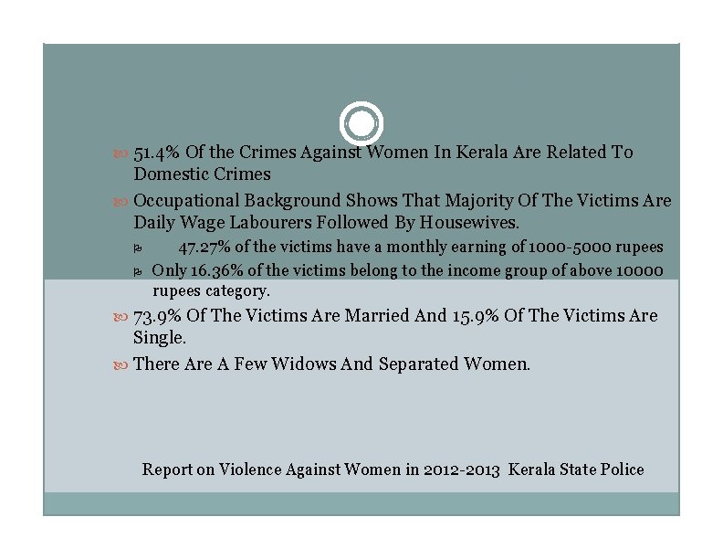 Violence in Kerala*? 51. 4% Of the Crimes Against Women In Kerala Are Related