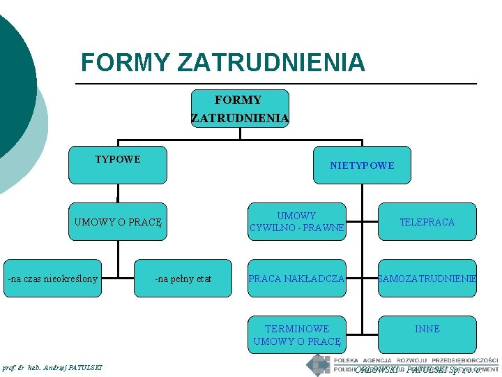 FORMY ZATRUDNIENIA TYPOWE NIETYPOWE UMOWY O PRACĘ -na czas nieokreślony prof. dr hab. .