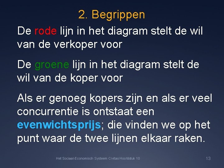 2. Begrippen De rode lijn in het diagram stelt de wil van de verkoper