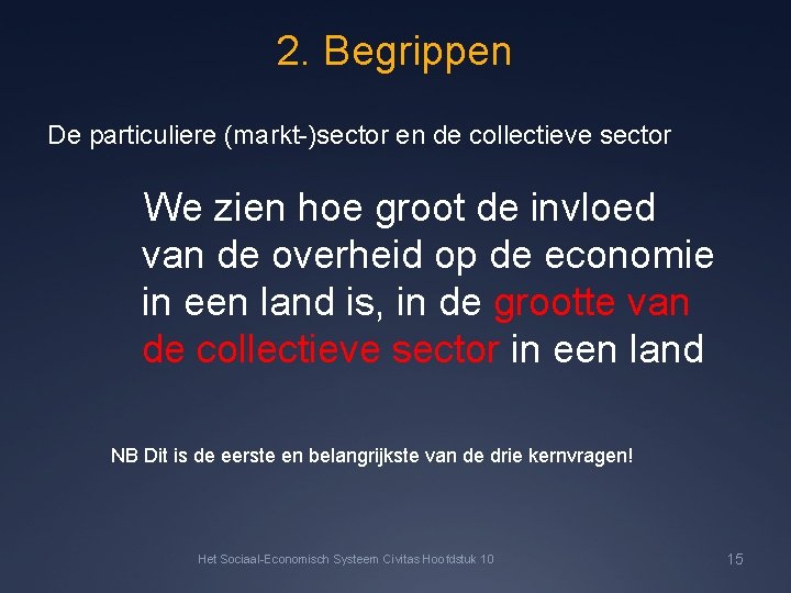 2. Begrippen De particuliere (markt-)sector en de collectieve sector We zien hoe groot de