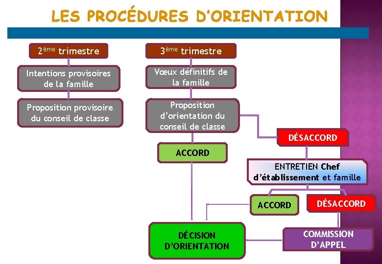 2ème trimestre 3ème trimestre Intentions provisoires de la famille Vœux définitifs de la famille