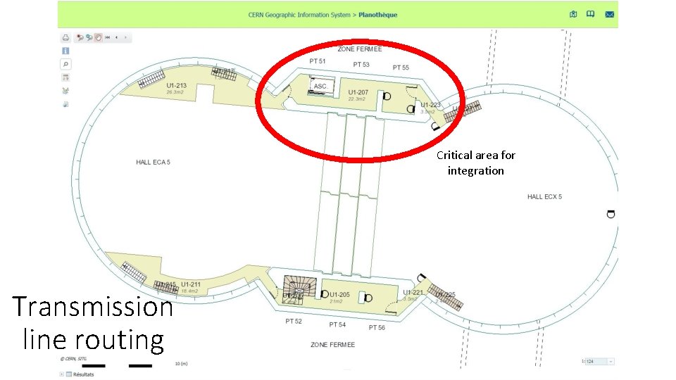 Critical area for integration Transmission line routing 