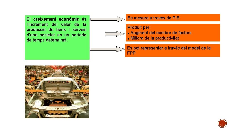 El creixement econòmic és l’increment del valor de la producció de béns i serveis