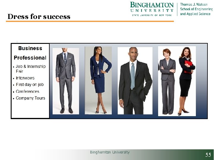 Dress for success Binghamton University 55 