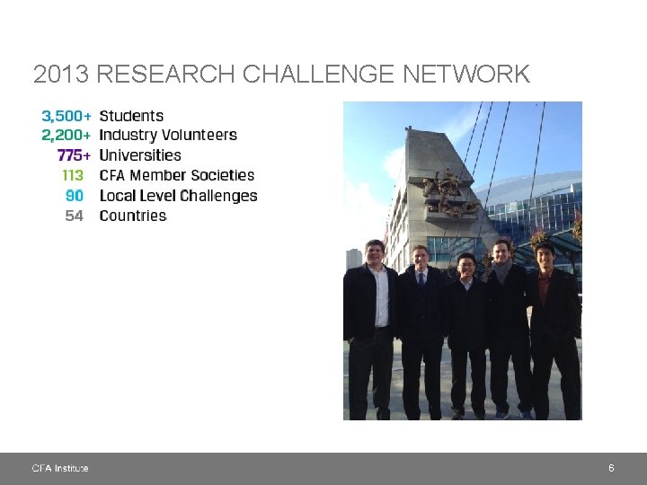 2013 RESEARCH CHALLENGE NETWORK 6 