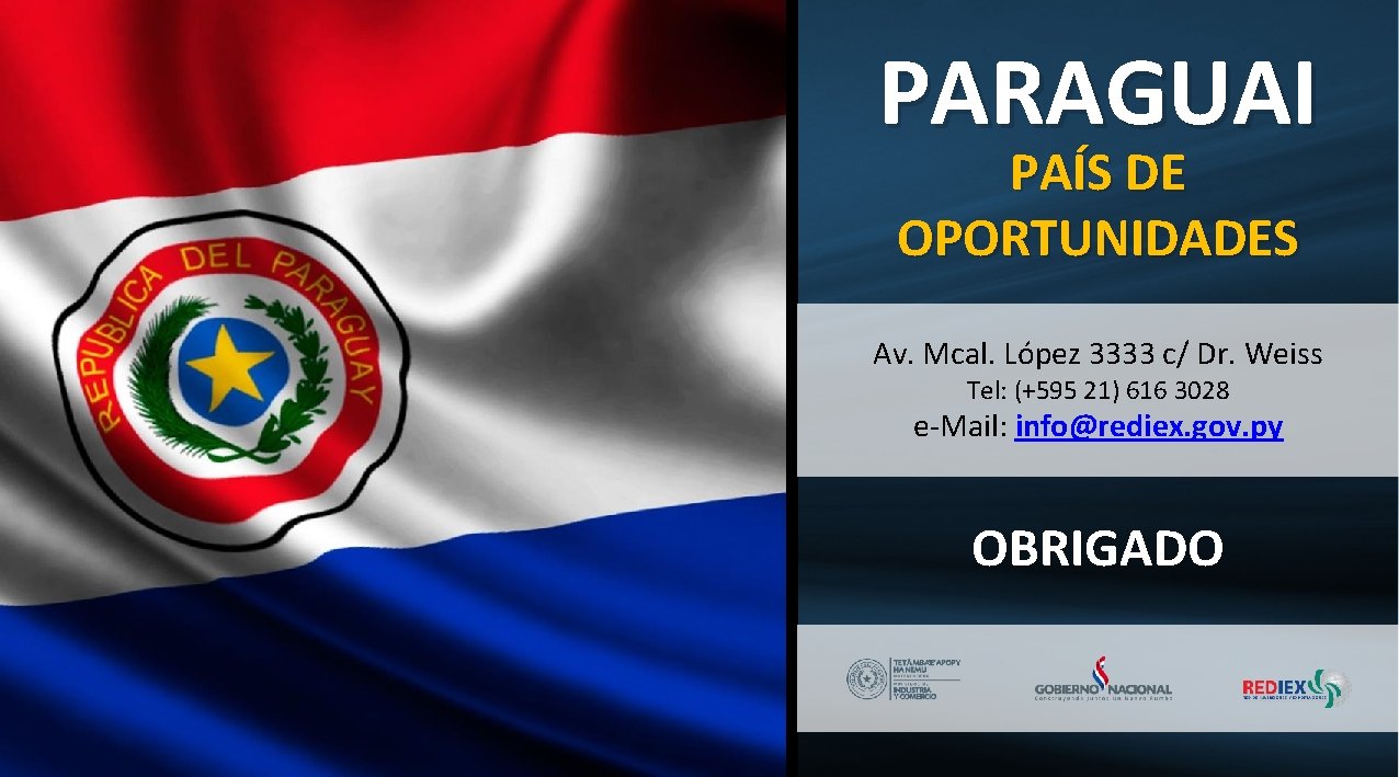 PARAGUAI PAÍS DE OPORTUNIDADES Av. Mcal. López 3333 c/ Dr. Weiss Tel: (+595 21)