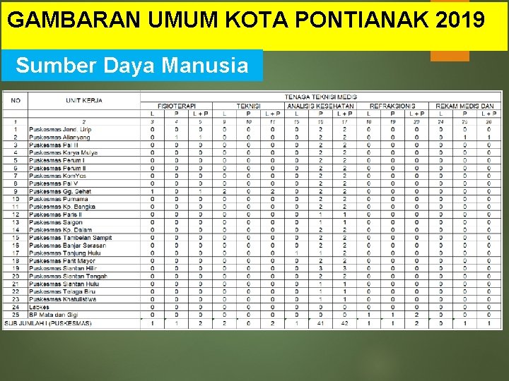 GAMBARAN UMUM KOTA PONTIANAK 2019 Sumber Daya Manusia 