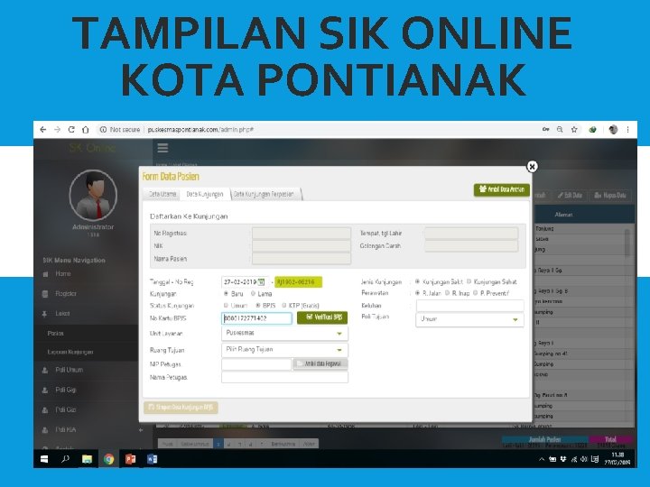 TAMPILAN SIK ONLINE KOTA PONTIANAK 