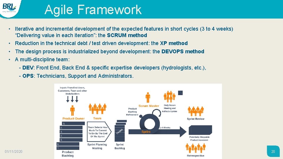 Agile Framework • Iterative and incremental development of the expected features in short cycles Agile Framework • Iterative and incremental development of the expected features in short cycles