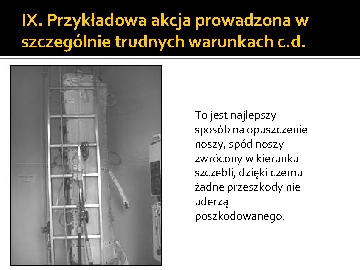 IX. Przykładowa akcja prowadzona w szczególnie trudnych warunkach c. d. To jest najlepszy sposób