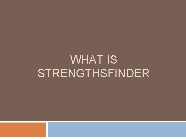 WHAT IS STRENGTHSFINDER 