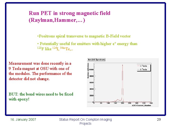 Run PET in strong magnetic field (Raylman, Hammer, …) • Positrons spiral transverse to