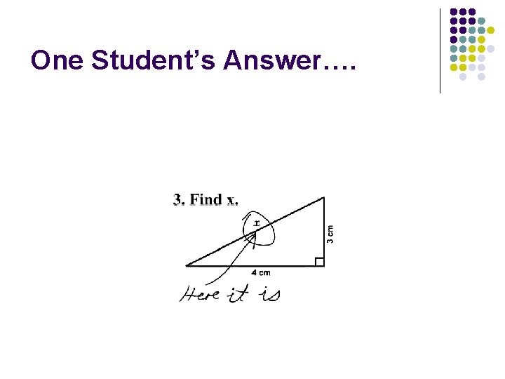 One Student’s Answer…. 