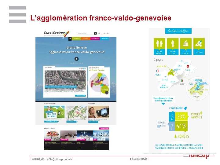 L’agglomération franco-valdo-genevoise | ©IDHEAP - NOM@idheap. unil. ch | | 16/09/2020 | 