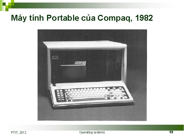 Máy tính Portable của Compaq, 1982 PTIT, 2012 Operating systems 12 