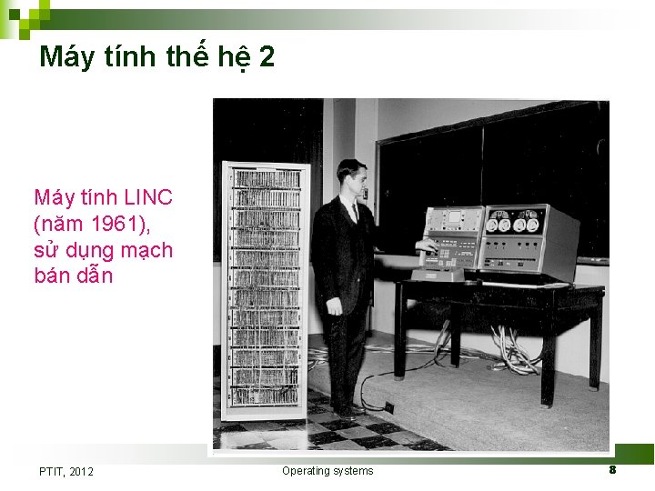 Máy tính thế hệ 2 Máy tính LINC (năm 1961), sử dụng mạch bán