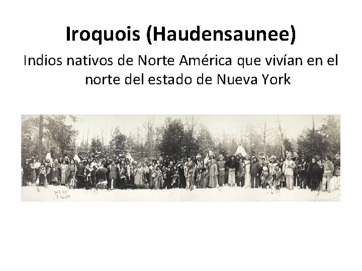 Iroquois (Haudensaunee) Indios nativos de Norte América que vivían en el norte del estado