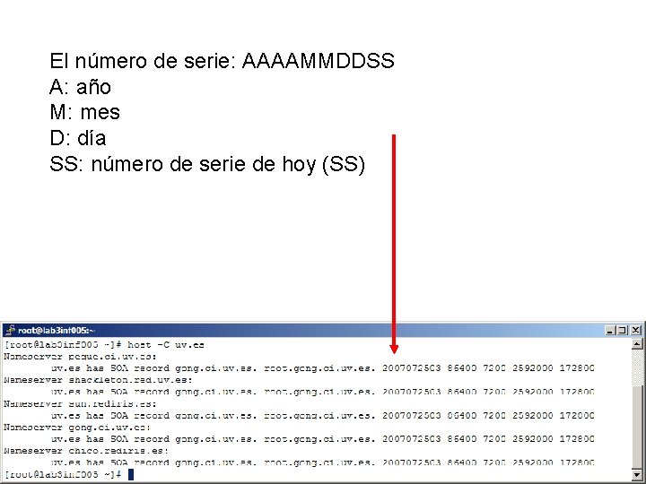 El número de serie: AAAAMMDDSS A: año M: mes D: día SS: número de