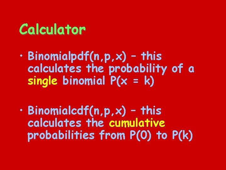 Special Discrete Distributions Binomial Distribution Bn P Each