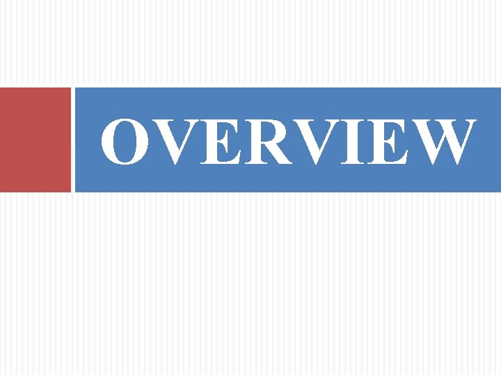 OVERVIEW 