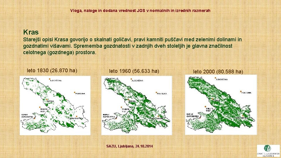 Vloga, naloge in dodana vrednost JGS v normalnih in izrednih razmerah Kras Starejši opisi
