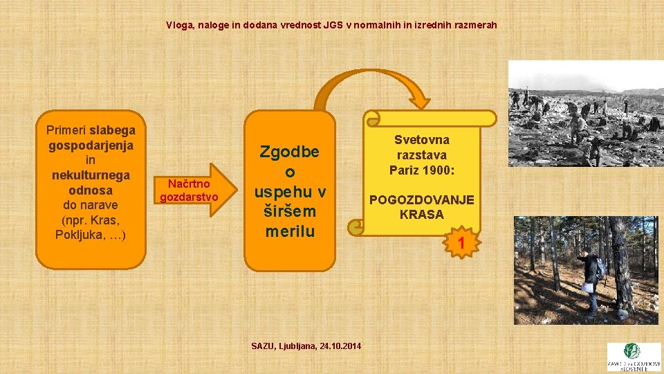 Vloga, naloge in dodana vrednost JGS v normalnih in izrednih razmerah Primeri slabega gospodarjenja