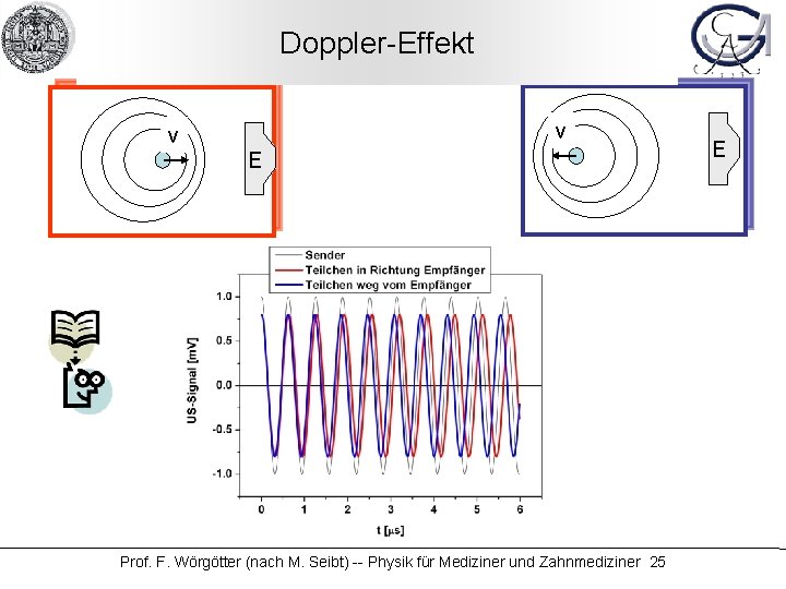 Doppler-Effekt v v E Prof. F. Wörgötter (nach M. Seibt) -- Physik für Mediziner