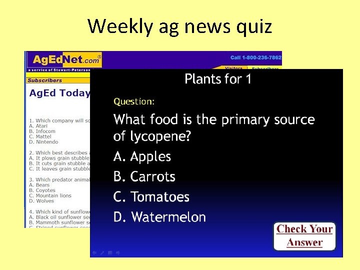 Weekly ag news quiz 