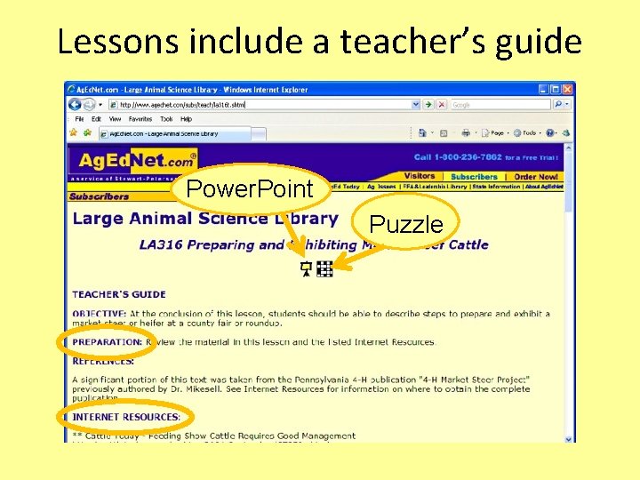 Lessons include a teacher’s guide Power. Point Puzzle 