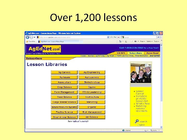 Over 1, 200 lessons 