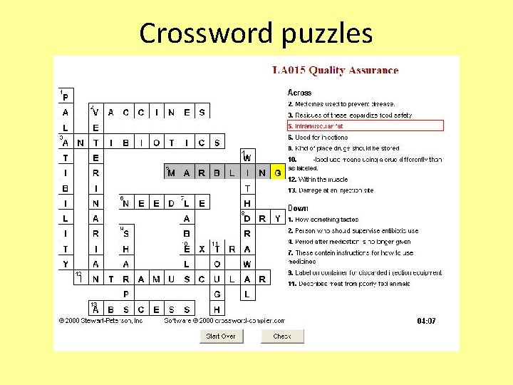 Crossword puzzles 