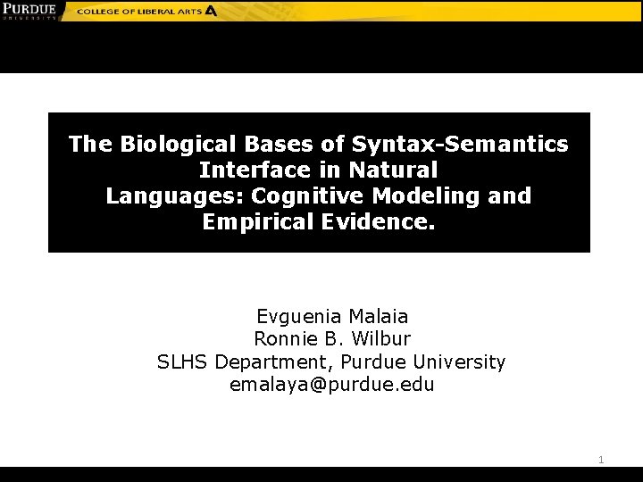 The Biological Bases of Syntax-Semantics Interface in Natural Languages: Cognitive Modeling and Empirical Evidence.
