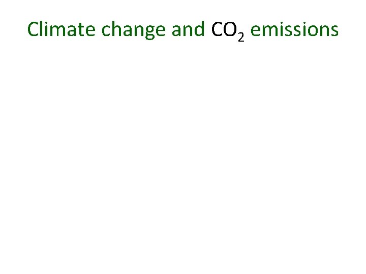 Climate change and CO 2 emissions 