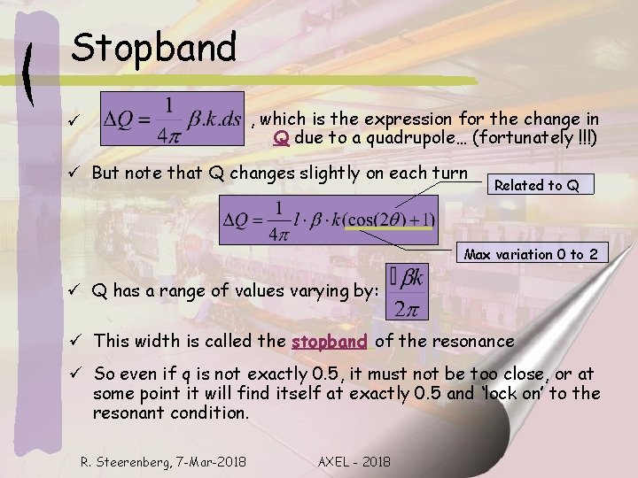 Stopband ü , which is the expression for the change in Q due to