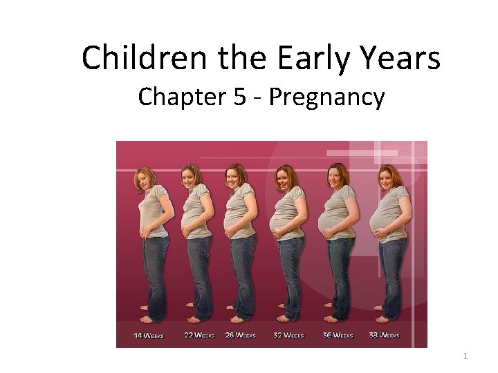 Children the Early Years Chapter 5 - Pregnancy 1 