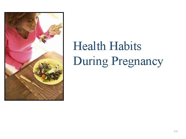 Health Habits During Pregnancy 111 