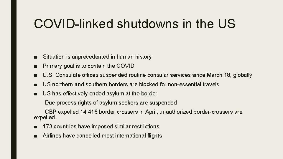 COVID-linked shutdowns in the US ■ Situation is unprecedented in human history ■ Primary COVID-linked shutdowns in the US ■ Situation is unprecedented in human history ■ Primary