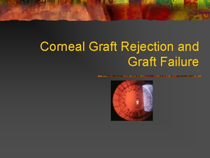 Corneal Graft Rejection and Graft Failure 