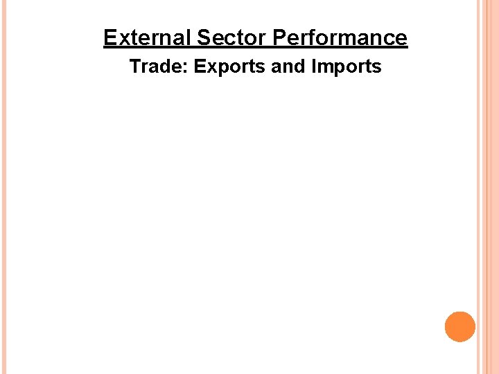 External Sector Performance Trade: Exports and Imports 