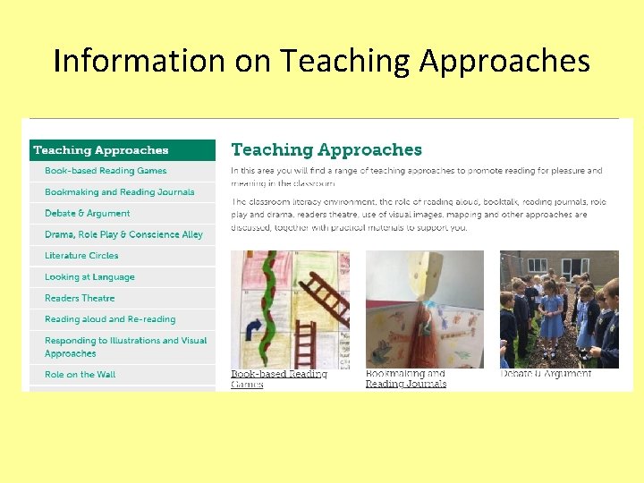 Information on Teaching Approaches Information on Teaching Approaches