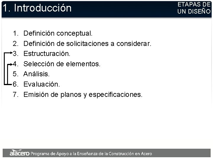 1. Introducción 1. 2. 3. 4. 5. 6. 7. Definición conceptual. Definición de solicitaciones