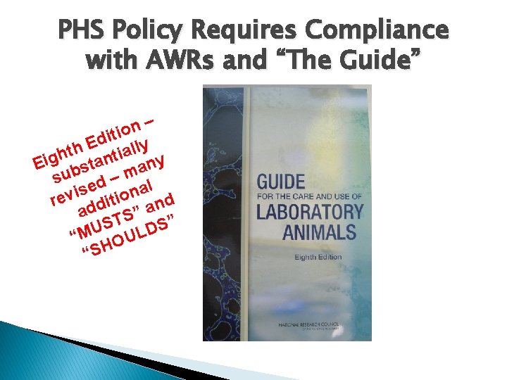 PHS Policy Requires Compliance with AWRs and “The Guide” – n o ti i