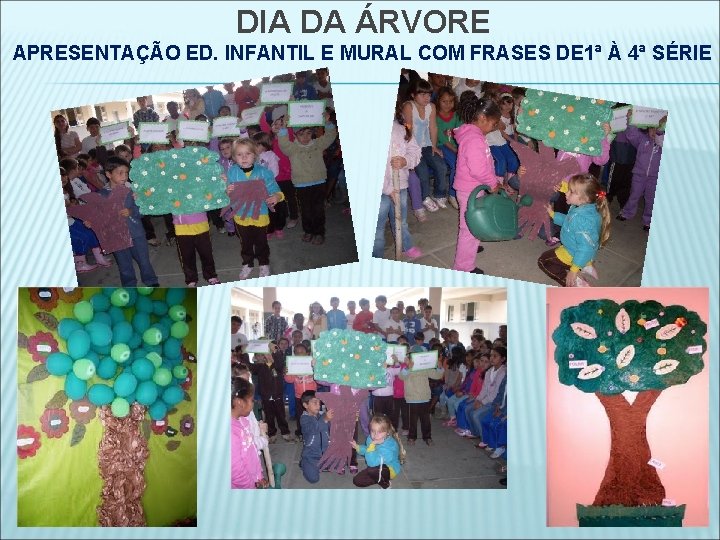 DIA DA ÁRVORE APRESENTAÇÃO ED. INFANTIL E MURAL COM FRASES DE 1ª À 4ª