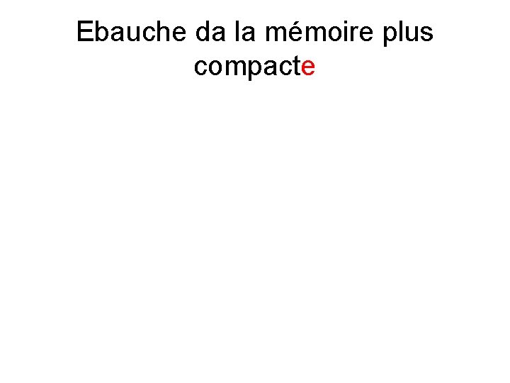 Ebauche da la mémoire plus compacte 