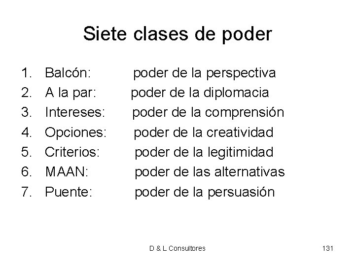 Siete clases de poder 1. 2. 3. 4. 5. 6. 7. Balcón: poder de Siete clases de poder 1. 2. 3. 4. 5. 6. 7. Balcón: poder de