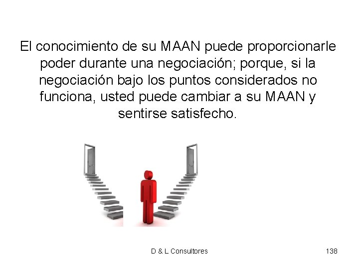 El conocimiento de su MAAN puede proporcionarle poder durante una negociación; porque, si la El conocimiento de su MAAN puede proporcionarle poder durante una negociación; porque, si la