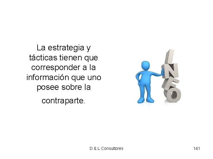 La estrategia y tácticas tienen que corresponder a la información que uno posee sobre La estrategia y tácticas tienen que corresponder a la información que uno posee sobre