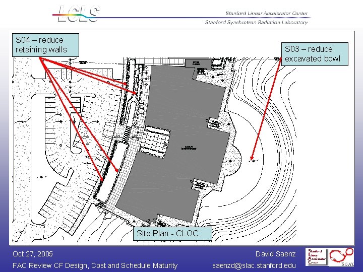 S 04 – reduce retaining walls S 03 – reduce excavated bowl Site Plan